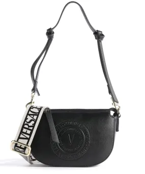  Versace Jeans Couture V-Emblem Borsa a spalla pelle sintetica nero  